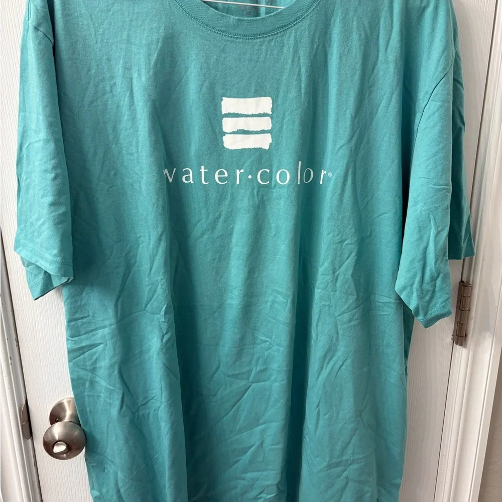 Teal Men's Watercolor Shirt - Picture 1 of 3